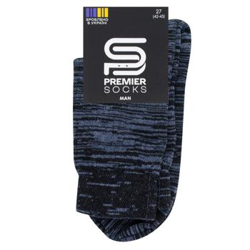 Шкарпетки Premier Socks чоловічі напіввовняні в рубчик р.25-29 синьо-чорний - купити, ціни на NOVUS - фото 1