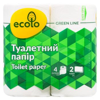 Туалетний папір Ecolo 2-шаровий 4шт