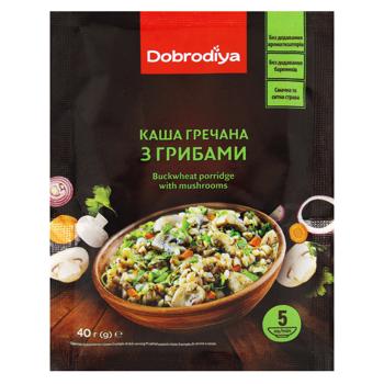 Каша Добродія гречана з грибами 40г