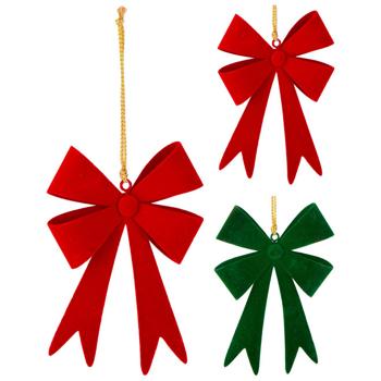 Підвіска Бант червоний/зелений 12,3х1,2х9см - купити, ціни на METRO - фото 1