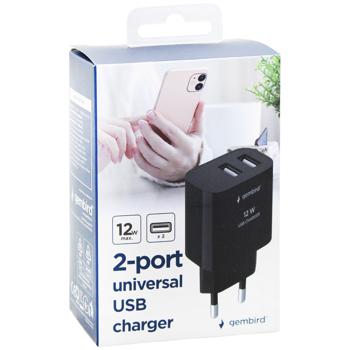 Gembird Universal USB Charger TA-UC-2A12-01-BK 2USB-A 5V(12W) black - buy, prices for Auchan - photo 3