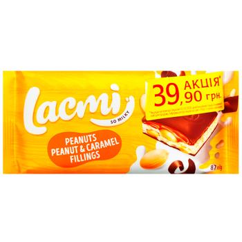 Шоколад молочный Roshen Lacmi с арахисом и арахисово-карамельной начинкой 87г - купить, цены на Grono - фото 2