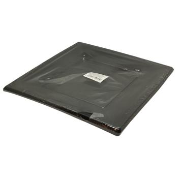 Plates Square Plastic Black 23cm 10pcs - buy, prices for Tavria V - photo 2