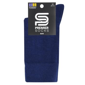 Шкарпетки чоловічі сині преміум PremierSocks 25 розмір