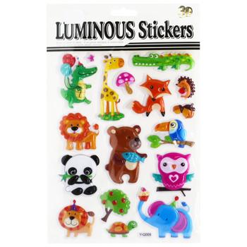 Animals Embossed Fluorescent Plastic Sticker 10*30cm - buy, prices for Biotus - photo 1
