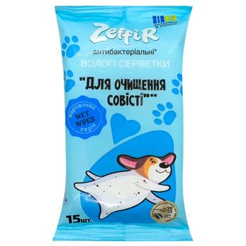 Zeffir For a Clear Conscience Antibacterial Wet Wipes 15pcs - buy, prices for Chudo Market - photo 1