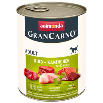 Animonda GranCarno Wet Food with Beef, Rabbit and Herbs for Adult Dogs of All Breeds 800g - buy, prices for MasterZoo - photo 1