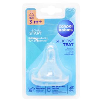 Canpol Babies EasyStart 21/720 3+month Silicone Teat For Wide-neck Bottles - buy, prices for Za Raz - photo 1