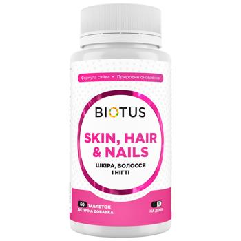 Biotus, Волосся, шкіра та нігті, Hair, Skin & Nails, 60 таблеток - купити, ціни на Біотус - фото 1