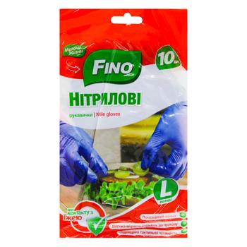 Fino Nitrile Household Gloves L 10pcs - buy, prices for Auchan - photo 1