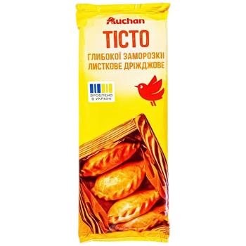 Тісто Auchan листкове дріжджове заморожене 1кг