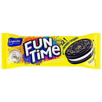 Печиво-сендвіч Lagoda Fun Time з ванільною начинкою 70г - купити, ціни на Епіцентр FOOD - фото 1