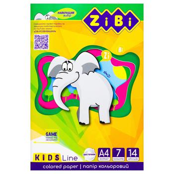 Папір кольоровий Zibi Kids Line А4 7 кольорів 14 аркушів - купити, ціни на ЕКО Маркет - фото 4