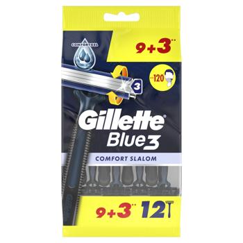 Бритвы Gillette Blue 3 Comfort Slalom одноразовые 12шт - купить, цены на Таврия В - фото 1