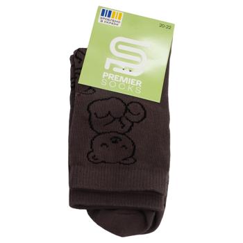 Premier Socks Bear Children's Crew Socks s.20-22 Brown