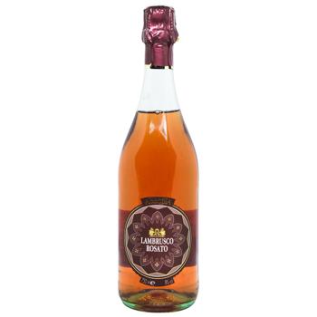 Вино ігристе Abbazia Lambrusco Rosato напівсухе рожеве 8% 0,75л - купити, ціни на Ідеал - фото 1