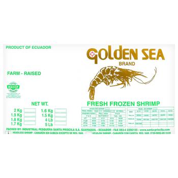 Golden Sea Frozen Headless King Shrimps in Shell 21/25 2 kg