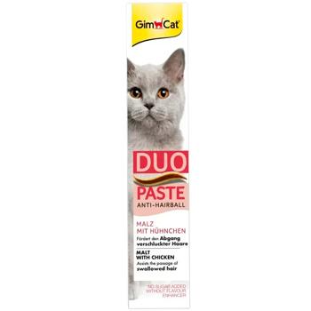Лакомство для кошек GimCat Duo Paste Anti-Hairball паста с мальт и курицей для выведения шерсти 50г - купить, цены на MasterZoo - фото 2