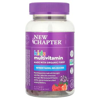 Мультивітаміни для дітей, Kid's Multivitamin, New Chapter, смак ягідно-цитрусовий, 60 жувальних цуке - купити, ціни на Біотус - фото 1
