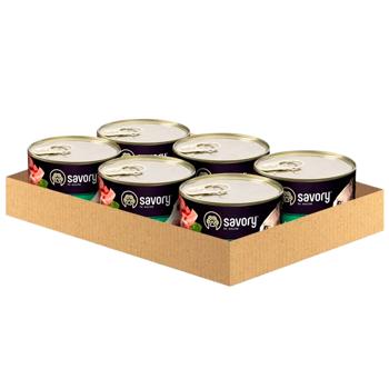 Savory Adult упаковка вологого корму для собак 6 шт х 200 г - м'ясне асорті - купити, ціни на MasterZoo - фото 1