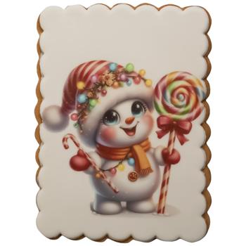 Пряник Добрик Сніговик з льодяником 70г - купити, ціни на Auchan - фото 1