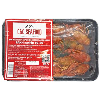 Раки C&C Seafood цілі в панцирі варені в розсолі 800г - купити, ціни на ULTRAMARKET - фото 1