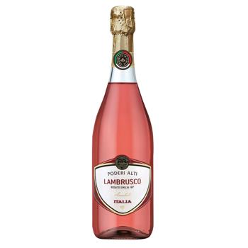 Вино игристое Poderi Alti Lambrusco розовое полусладкое 7,5% 0,75л - купить, цены на AlcoHub - фото 1