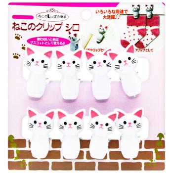 Набор прищепок Кошка белая 8шт - купить, цены на Таврия В - фото 1