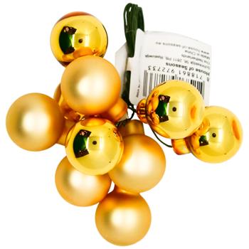 Прикраса скляні кульки-грони House of Seasons золоті - купить, цены на За Раз - фото 1