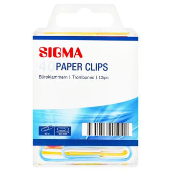Sigma Color Paper Clips 50mm 40pcs