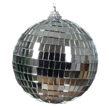 Disco Silver Plastic Christmas Tree Bauble 10cm - buy, prices for METRO - photo 1