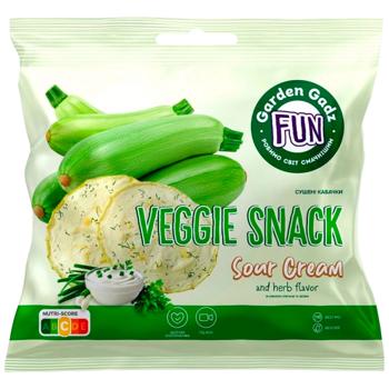 Чипси кабачкові Garden Gadz зі смаком сметани та зелені 25г - купити, ціни на Grono - фото 1