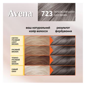 Крем-краска для волос устойчивая AVENA Shine Color 723 Пепельный шатен - купить, цены на - фото 4