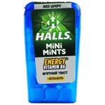 Конфеты Halls Mini Mints с витамином В6 и экстрактом женьшения со вкусом мяты 12,5г