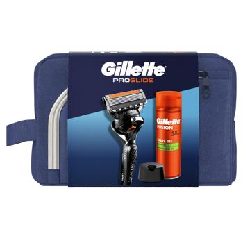 Набір подарунковий Gillette Fusion 5 + Гель для гоління 200мл + Косметичка - купити, ціни на - фото 3