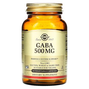 Solgar GABA Gamma-Aminobutyric Acid 500mg 50 capsules - buy, prices for Biotus - photo 1