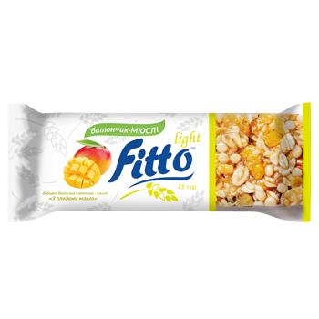 Батончик злаковый Fitto Light с плодами манго 25г