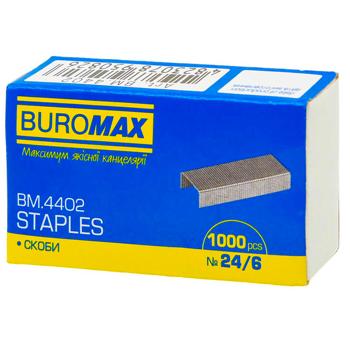 Скобы Buromax Jobmax №24/6 1000шт - купить, цены на Таврия В - фото 1