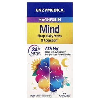 Магнію ацетил тауринат Enzymedica для сну, протидії стресу та підтримки когнітивних функцій 60 капсул - купити, ціни на Біотус - фото 3