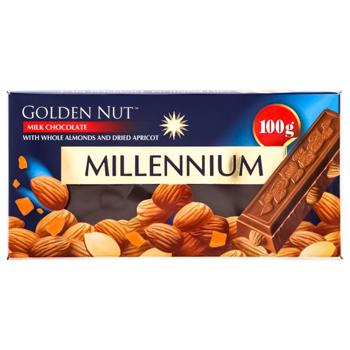 Шоколад молочный Millennium Gold Nut с целым миндалем и курагой 100г - купить, цены на Эпицентр FOOD - фото 1