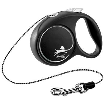 Поводок-рулетка Flexi Black Design с тросом XS до 8кг 3м черный