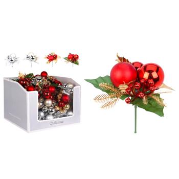 Koopman New Year's Decorative Branch with Balls 22cm in assortment