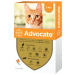 Капли на холку Bayer/Elanco Advocate для кошек до 4кг от внешних и внутренних паразитов 1 пипетка