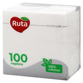 Салфетки столовые Ruta однослойные белые 33*33см 100шт - купить, цены на - фото 2