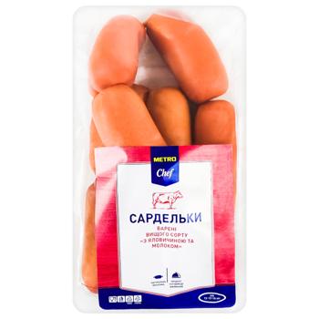 Metro Chef Boiled Sausages with Beef and Milk High Grade ~800g - buy, prices for METRO - photo 1