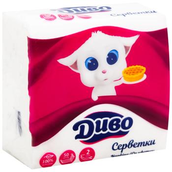 Dyvo White 2-ply Table Napkins 24*24cm 50pcs - buy, prices for MegaMarket - photo 3