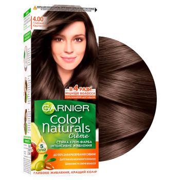 Краска для волос Garnier Color Naturals Creme с 3-мя маслами 4.00 Глубокий каштановый - купить, цены на За Раз - фото 2