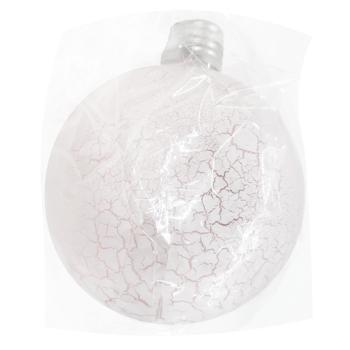 White with Pink Plastic Christmas Ball 10cm