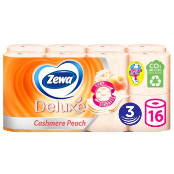 Туалетная бумага Zewa Deluxe Персик трехслойная 16шт - купить, цены на Ашан - фото 2