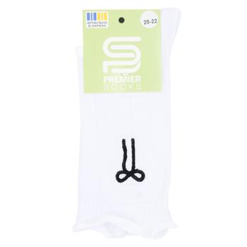 Носки детские Premier Socks высокие рубчик с рюшами и вышивкой р.16-22 белый - купить, цены на - фото 1
